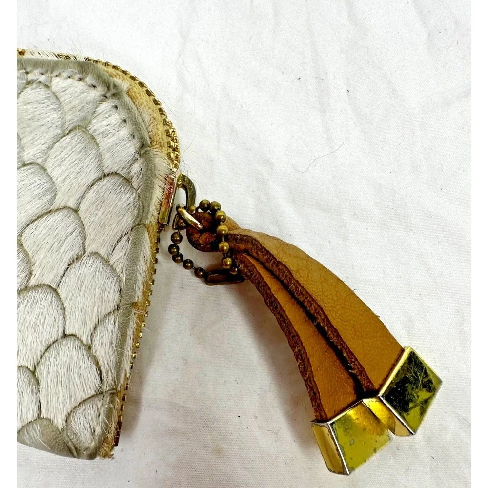 K Slade Wallet Mini Pony Hiar Leather Zipper Made to Hold handcrafted USA